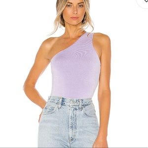 Superdown Lavendar One Shoulder Bodysuit